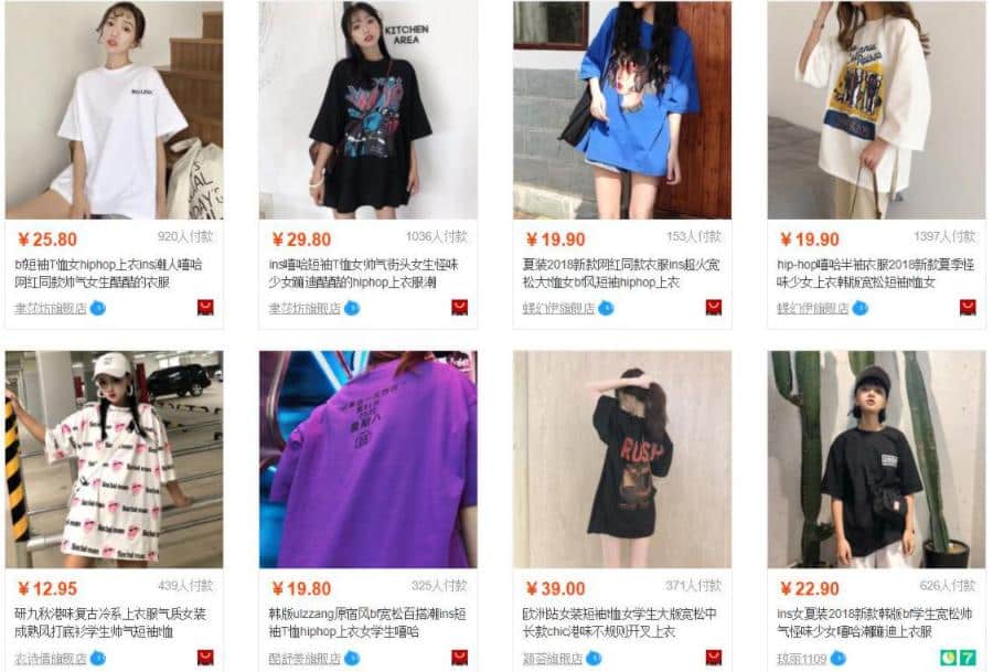 Lấy quần áo freesize tại các trang thương mại điện tử như taobao, tmall, 1688