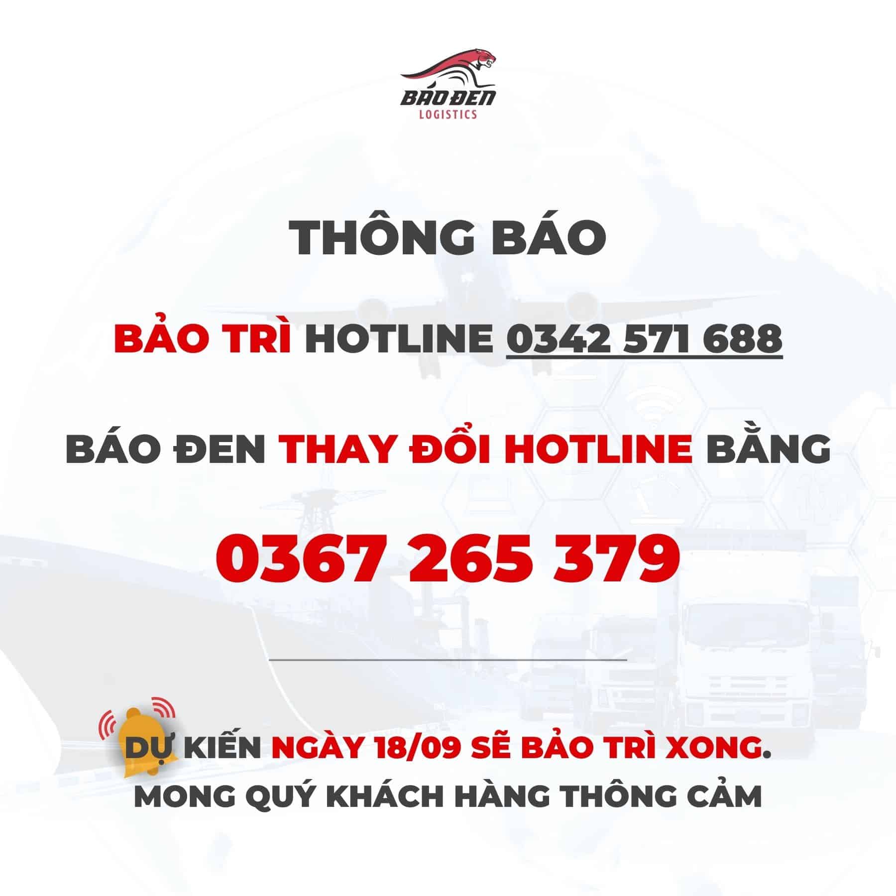 Thông báo bảo trì hotline
