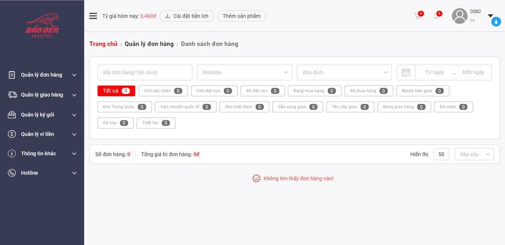 BÁO ĐEN LOGISTICS - DỊCH VỤ GIAO HÀNG TẬN NHÀ THÀNH PHỐ HỒ CHÍ MINH CHỈ VỚI 25K 2 Nhấn vào mục Quản lý đơn hàng để theo dõi tình trạng đơn hàng trên website Báo Đen