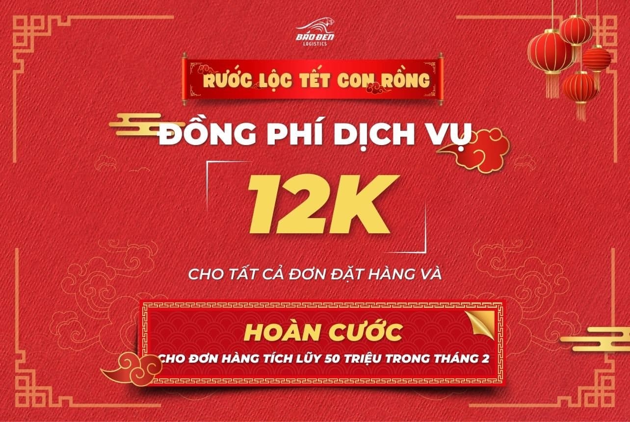Chương Trình Đồng Phí Dịch Vụ 12K và Hoàn Cước Khi Khách Hàng Lên Đơn Tích Lũy 50 Triệu